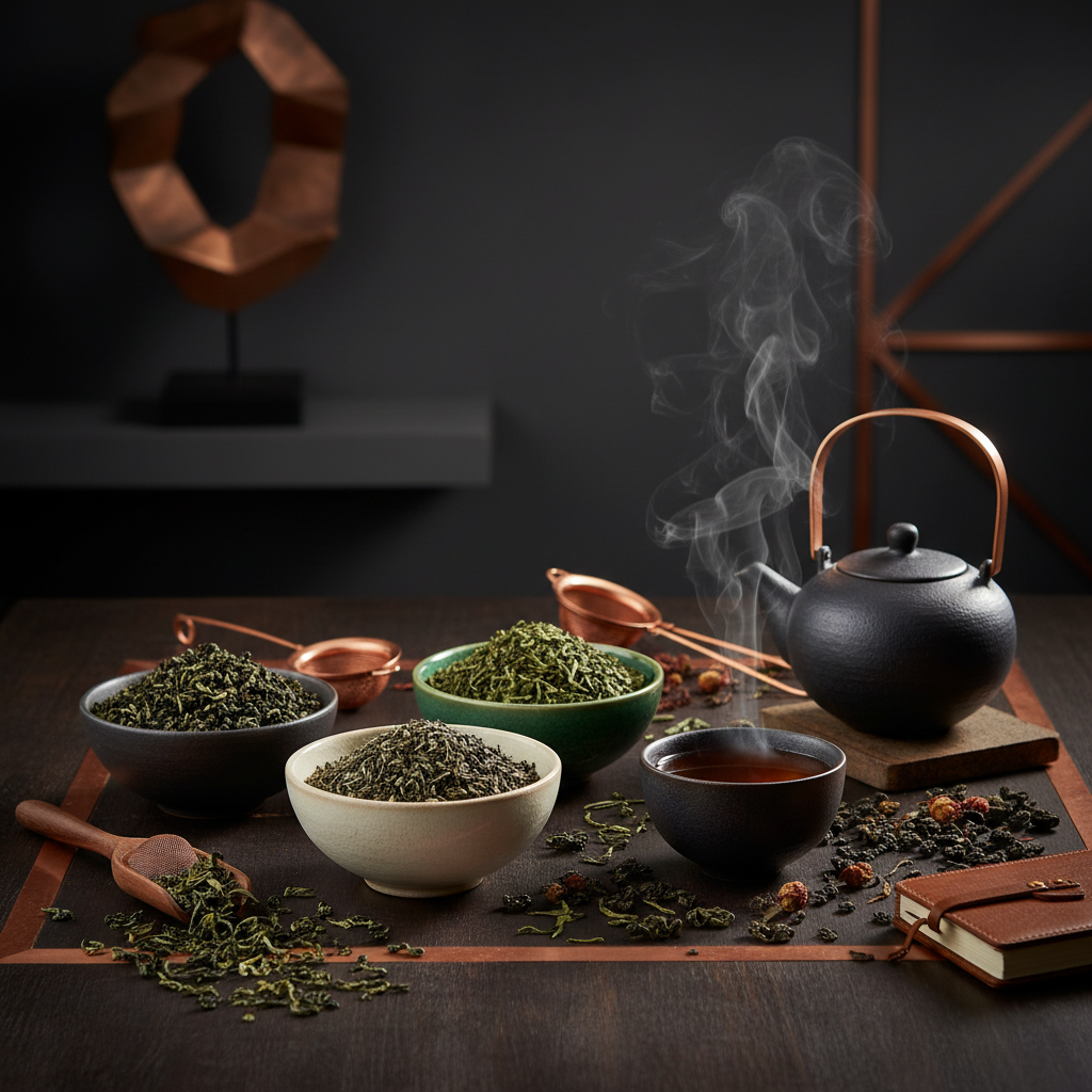 Feuilles de thé et menthe