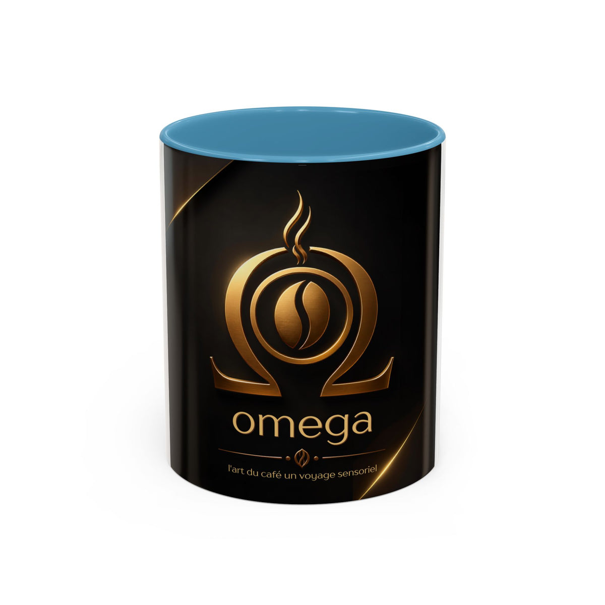 Tasse OMEGA COFFEE – Emblème doré, 325 ml