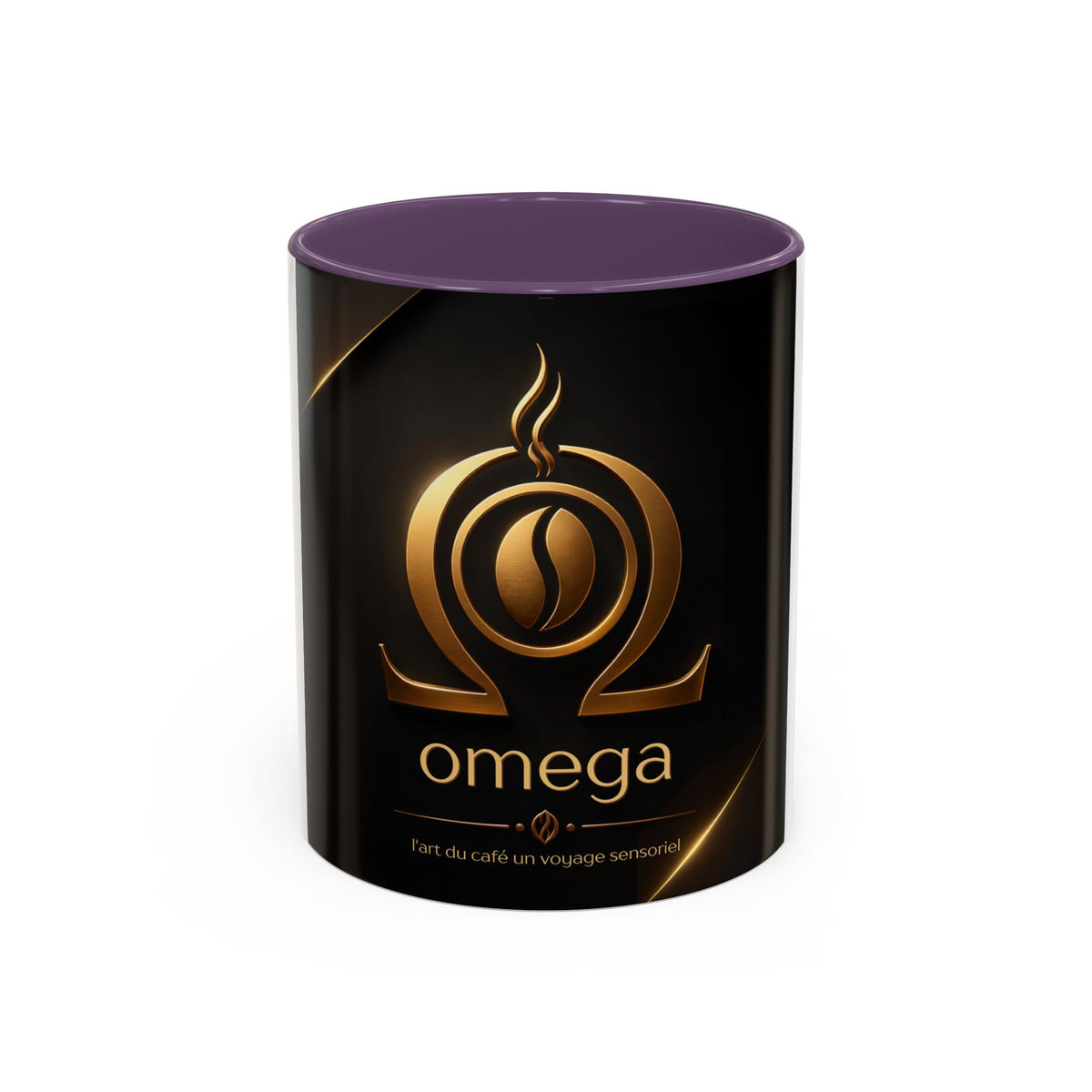 Tasse OMEGA COFFEE – Emblème doré, 325 ml