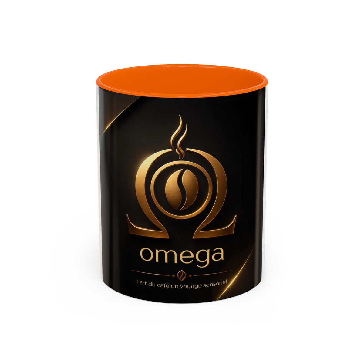 Tasse OMEGA COFFEE – Emblème doré, 325 ml