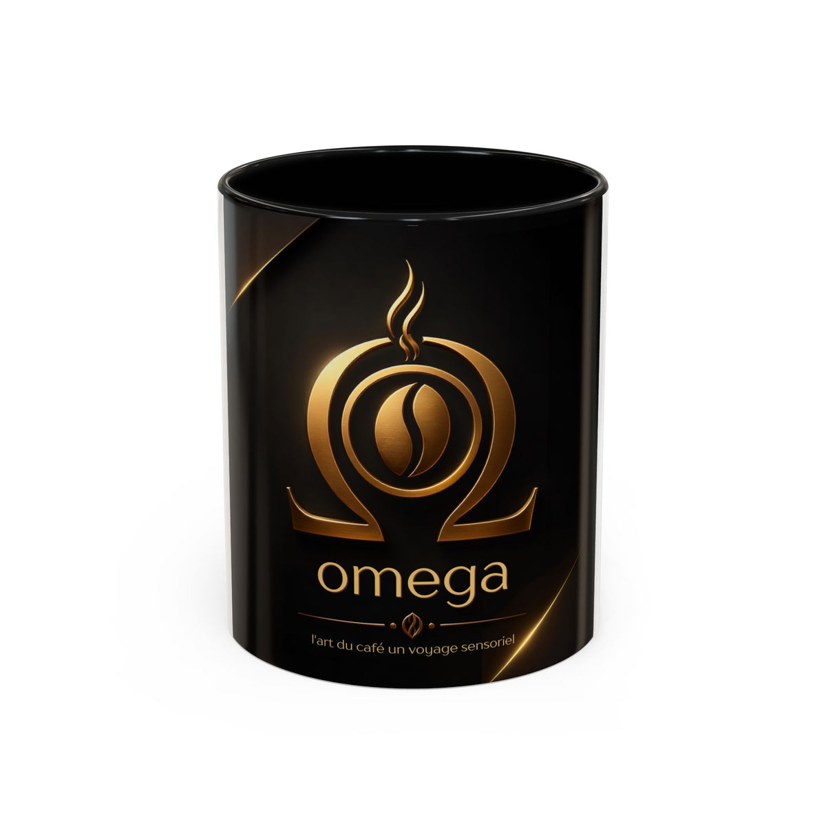 Tasse OMEGA COFFEE – Emblème doré, 325 ml