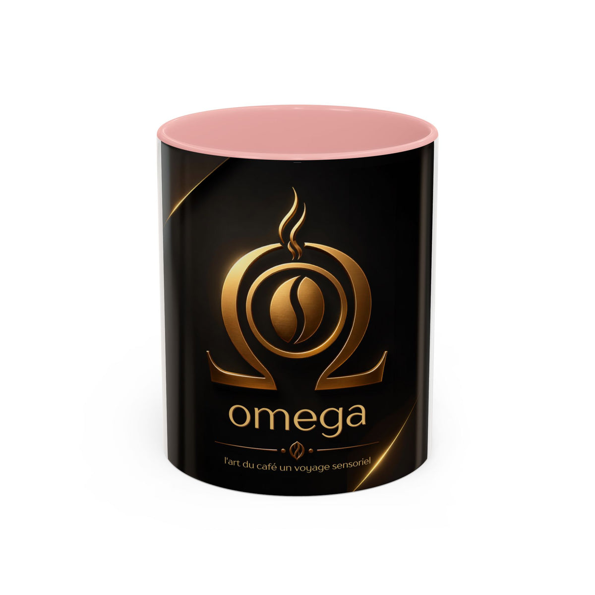 Tasse OMEGA COFFEE – Emblème doré, 325 ml